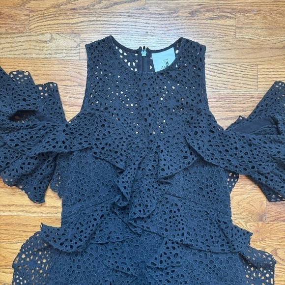 Acler Upton Off-Shoulder Lace Mini Dress - Black - Size 6 - Picture 7 of 11